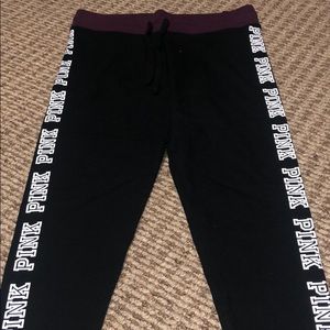 Victoria’s secret pink: black and maroon leggings